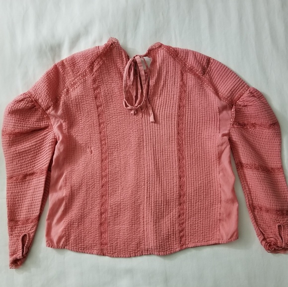 Topshop Long Sleeve Tie-Back Blouse - Picture 3 of 8